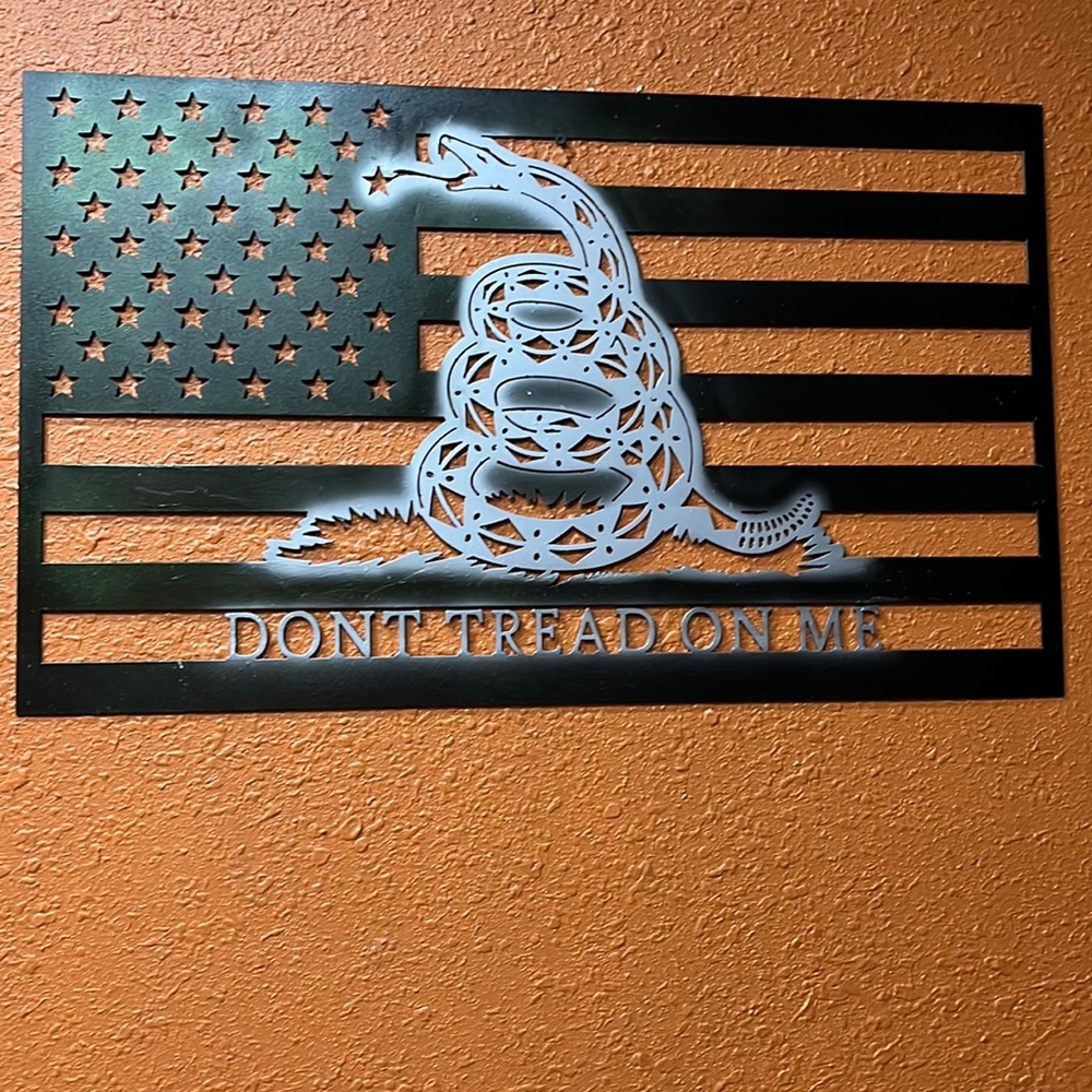Made to Order Metal Art.  Don’t Tread On Me Flag